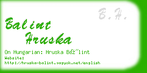 balint hruska business card